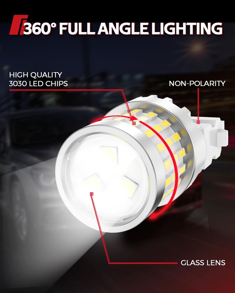 Torchbeam 912 921 LED Bulb T15 Backup Light Bulbs Extremely Bright 3030 SMD Chipsets Error-Free 906 W16W for Back up Brake Reverse Lights 6000K Xenon White (Pack of 2) - Image 4